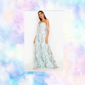 Off the Shoulder Floral Maxi Dress NWT